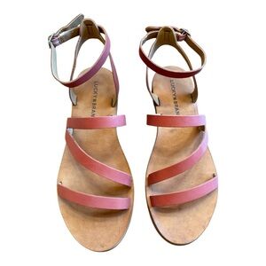 NWT Women’s Lucky Brand Pink Strappy Sandals Size 8M 38 1/2